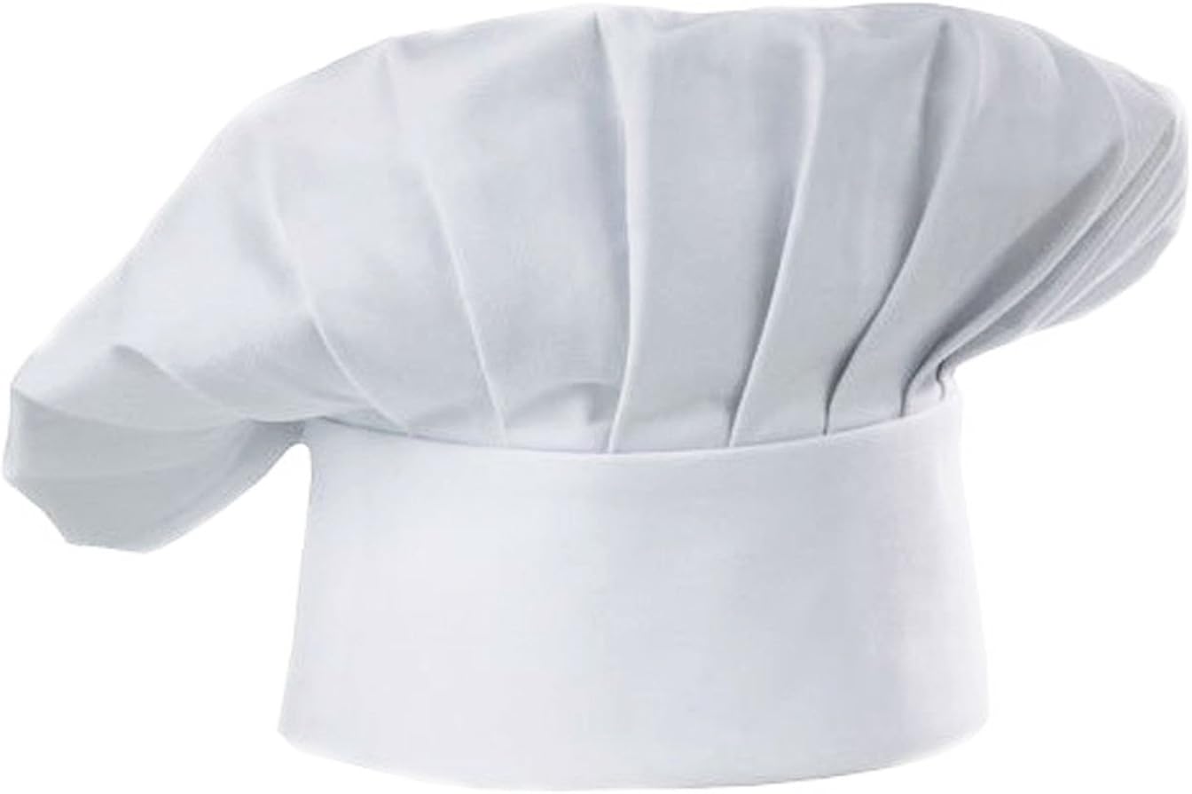Hyzrz Chef Hat Set of 2 Pack Adult Adjustable Elastic Baker Kitchen Cooking Chef Cap, White: Clothing