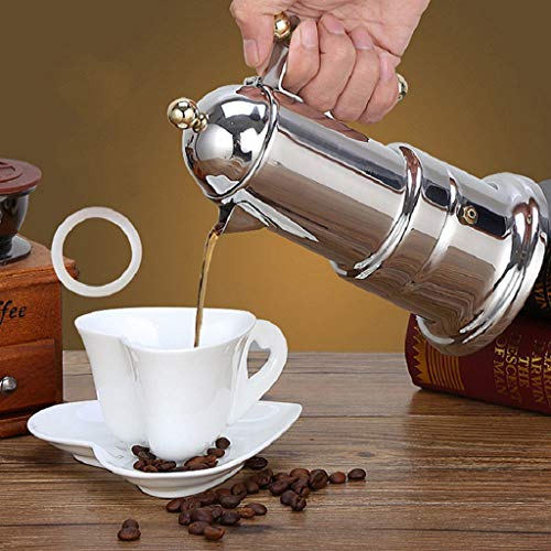 Dreamyth-Winter Coffee Pot,Stainless Steel Moka Espresso Coffee Latte Maker Percolator Stove Top Pot