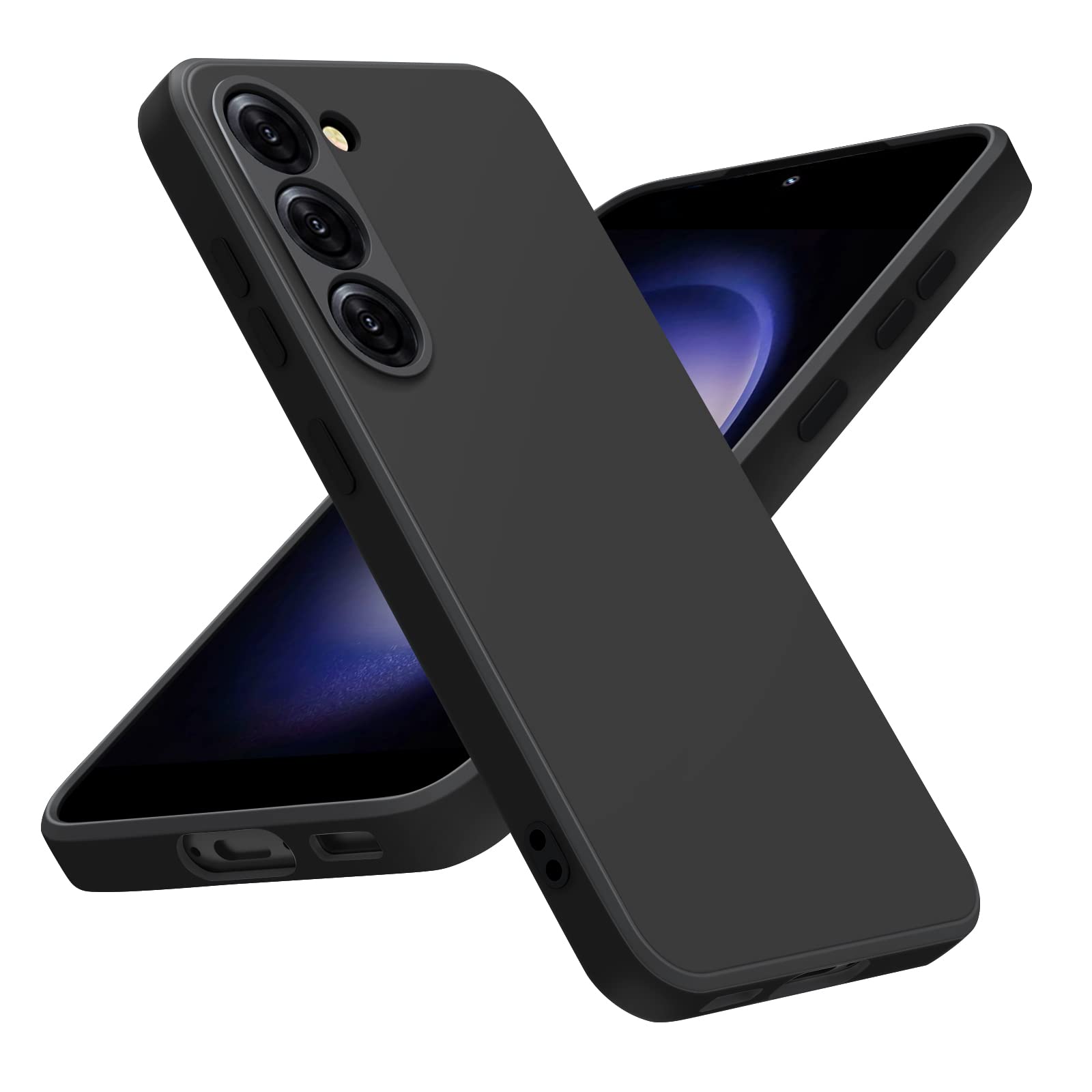 Photo 1 of Vanjua Case for Samsung Galaxy S23 (Only), Stylish Liquid Silicone Slim Full-Body Protective Cover Compatible with Samsung Galaxy S23 5G 6.1 Inch Phone Case (Black)