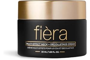 Fièra Neck Firming & Tightening Cream - Anti Aging Moisturizer for Neck - With Glycolic & Hyaluronic Acid, Squalane, Willow B