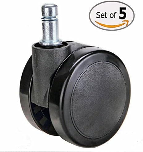 The Premier Office Chair Caster Wheels PU Large 60mm (2.5”) Black/Black. - Standard Size wheel will fit most chairs. Perfect for Hardwoods or Carpet. Quiet &amp; Smooth! The Best Quality Guaranteed!