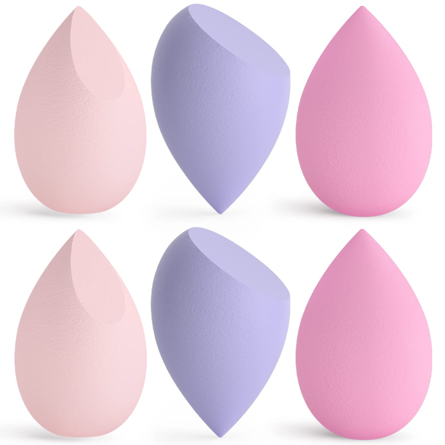 Korintin Makeup Sponge, Beauty Blenders 6 PCS, Washable Non Latex Foundation Sponge, Beauty Blender Make Up Sponge for Foundations, Powder Liquids and Cream, Makeup
