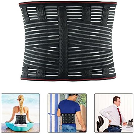 Mesh Lumbar Support , ACVCY Waist Trimmer Breathable Back Brace for Lower Back Pain Relief (Black Mesh)