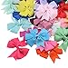 40PCS 3 inch Grosgrain Ribbon Child Hair Bows in Pure Color With Clips 40 Colors Small Bow Kids Barrettes Pony Hair Accessories