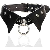 Urieo Gothic Leather Choker Necklace Black Punk Nightclub Jewerly Accessories for Women