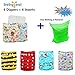 babygoal Reusable Cloth Diapers 6 Pack with 10pcs Inserts, One Size Adjustable Washable Pocket Nappy Covers for Baby Boys and Girls 6FB12