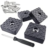QY 12PCS Black Color Large Size Square Shape Rubber Non Slip Non Skid Feet Pad for Table Desk Chair and Sofa