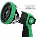 Vremi Heavy Duty Metal Garden Hose Nozzle - 10 Pattern High Pressure Thumb Control Jet Shower Sprayer for Gardening Watering Car Washing - No Squeeze Handle Power Washer Attachment Long Water Spray