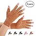 Brace Master 2 Pairs Arthritis Compression Gloves for Arthritis Pain Relief, Rheumatoid, Osteoarthritis, and Carpal Tunnel for Men and Women, Fingerless for Typing(Brown,M)