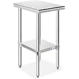 GRIDMANN Stainless Steel Work Table 12 x 24 Inches, NSF Commercial Kitchen Prep Table with Under Shelf for Restaurant and Hom