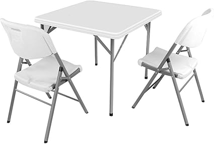 small folding table and 2 chairs