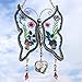 KY&BOSAM Gifts for Mom Butterfly Suncatcher I Love You Glass Sun Cathers for Windows Hangings Wind Chime with Real Flower Wings and Heart Charm Birthday Gift for Women Mother's Day Valentine's Day