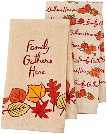 Fall Harvest Kitchen Dish Towels Set of 2 by Celebrate Fall Together - Family Gathers Here