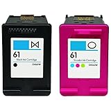 HouseOfToners Remanufactured Ink Cartridge Replacement for HP 61 (One Black, One Color, 2-Pack)