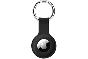 COLORCORAL Holder Case for AirTags Ultra Light Silicone Sleeve for AirTags Durable Anti-Scratch Protective Skin Cover with Anti-Losing Keychain Ring Accessory Compatible with Apple AirTags 2021 Black