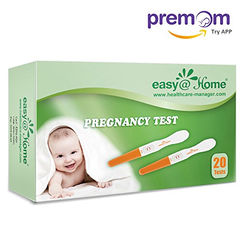Easy@Home 20-Pack hCG Pregnancy Midstream Tests, Powered by Premom Ovulation Predictor iOS and Android APP, 20 hCG Tests