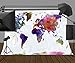 Lyly Country 7×5 FT Polyester Mottled Watercolor Maps Photography Backdrops Two Fish Art Studio Background Props LY060