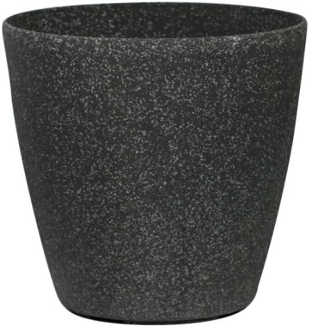 Stone Light SL Series Cast Stone Round Planter, 20-Inch, Aged Black Sandstone, 3-Pack