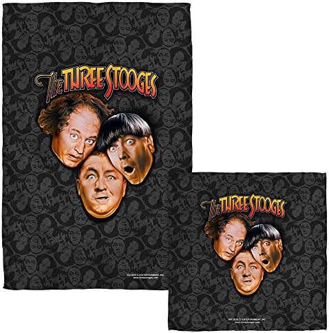 Three Stooges Stooges All Over Face Hand Towel Combo White