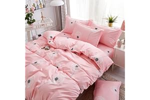 WYFKYMXX Waterproof Duvet Cover Incontinence Treatment Comforter Protector Single Side Waterproof Protective Cover or Liner for Bed or Couch for Pets Dog Cat Kids Elder (Pink Dandelion,Twin)