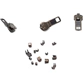 Zipper Repair Kit - #5 YKK Antique Brass Auto Lock Sliders - 3 Sliders Per Pack with Top &amp; Bottom Stoppers Included - Made in The United States