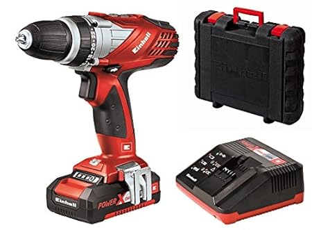 Einhell Akkuschrauber TE-CD 18 Li Set Power X-Change (Lithium Ionen, 18 V, 2 Gang, 48 Nm, LED-Licht, Koffer, inkl. 1,5 Ah Akk