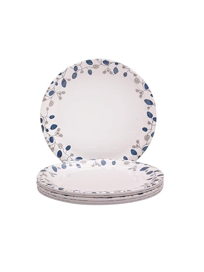 Buy Servewell Blue Decor Round 6 Pieces Side Quarter Plates Online