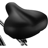 Xmifer Oversized Bike Seat, Comfortable Bike Seat - Universal Replacement Bicycle Saddle - Waterproof Leather Bicycle Seat with Extra Padded Memory Foam - Bicycle Seat for Men/Women