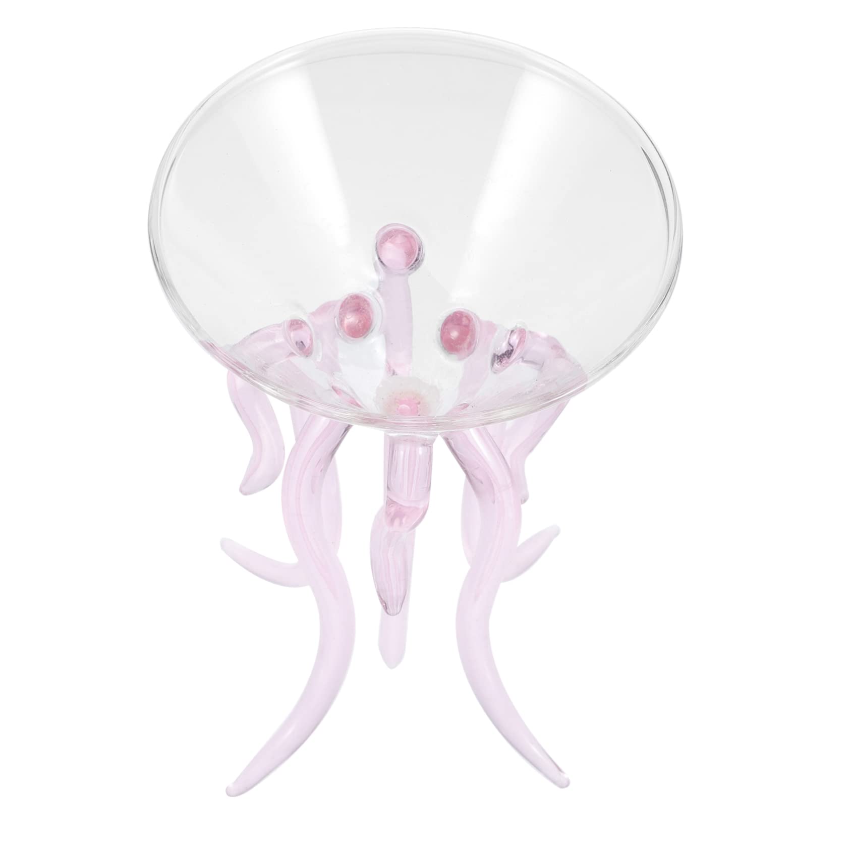 Milisten Octopus Cocktail Glass 6.10 Inch Unique Animal Glassware for Parties Weddings Banquets Stylish Jellyfish Shape Beverage Cup