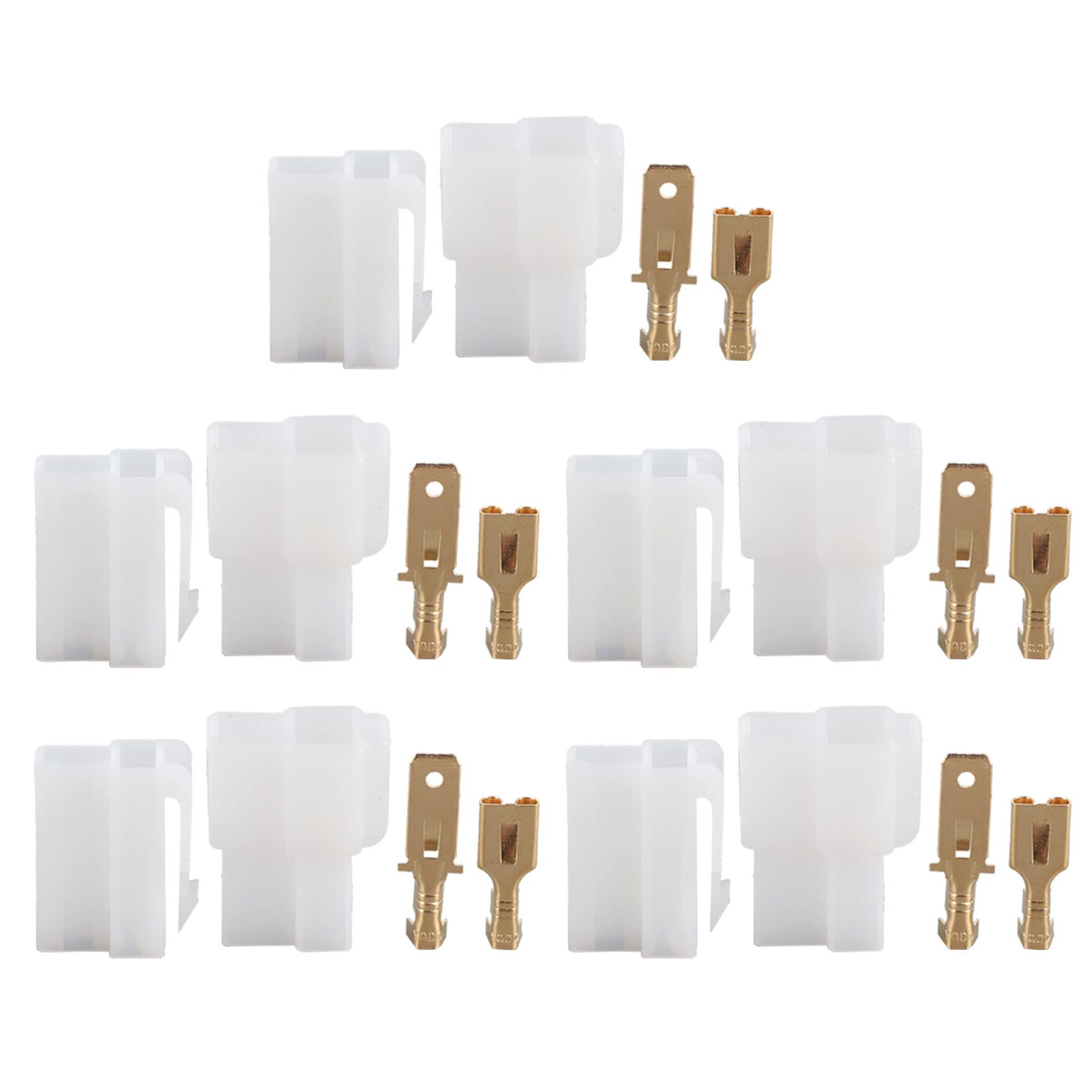 T-Type Male and Female Connectors T-Type 2 Pin Power Plug Car Radio Cable Connectors Set Fit for 2 Wire Connector Radio Power Cord Plug