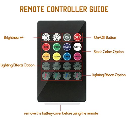 Car LED Strip Light, DLAND Multicolor Music Car Interior Lights with 4pcs 48 LEDS, Music LED Lighting Kit Underdash Lighting Kit with Sound Active Function and Wireless Remote Control. ( USB Port )