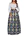 VIGVOG Women's Ethnic Plus-Size African Print Pull-on Maxi A-line Skirt (S, LC65008-9)