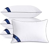 Meoflaw Pillows Queen Size Set of 4,Soft Microfiber Queen Pillows with Hollow Fiber,Hotel Quailty Bed Pillows for Sleeping 4 Pack for Back,Stoamch Sleeper