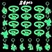 Pawliss 24 Normal & 24 Glow-in-the-dark Unicorn Bracelets Keychains Wristband, Birthday Party Favors Supplies for Kids Girls, Prizes Gifts, Rubber 48 pcs