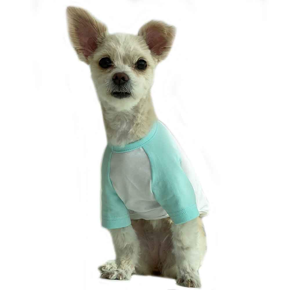 Lucky Petter Pet Clothes for Dog Cat Puppy Raglan T-Shirts Durable and Elastic Pet Apparel Outfits (Small, White/Mint)