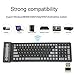 Ouleevii 2.4G Wireless Keyboard Waterproof Folding Silicone107-Key Mute Gaming Keyboard with USB Receiver for Notebook Desktop Laptops PC