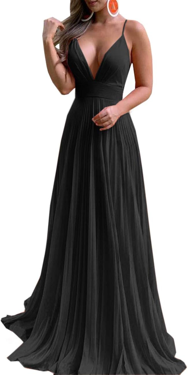 pleated prom dress