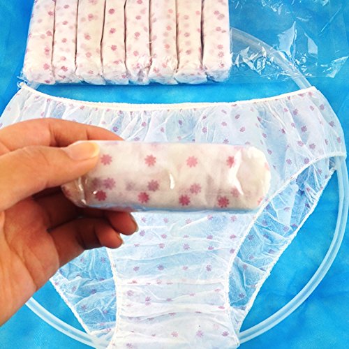 HERME 10 Pcs Hospital Underwear Maternity Pregnancy Panties Disposable