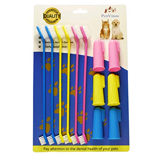 RosyLife Pet Dog Soft Toothbrush Dog Toothbrush Finger Toothbrush pet Toothbrush Small to Large Dogs (6+6-1) - Thumbnail 7