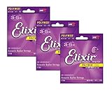 3 Sets of Elixir Medium Polyweb Acoustic Guitar