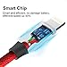Aimus Phone Charger Cable, 3 Pack 4FT+4FT+6FT Cotton Braided Data Cable Line with LED Light USB Charger Cable Gaming Charging Cable Cord Compatible with iPhone X/8/7/7 Plus/6/6s/5/, iPad and iPod- Red