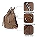 ZOORON Drawstring Canvas Backpack Vintage Rucksack Daypack (Black)