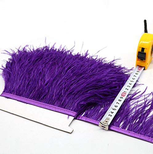 34 Colours Quality Ostrich Feather Trimming Fringe for Millinery Craft Dress Making (Purple)