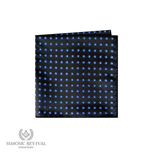 Forget Me Not Pocket Square Handkerchief by Masonic Revival (Black)