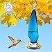 Best Home Products Glass Hummingbird Feeder with Perch - Seaside, Blue, 16 Ounces (Blue)