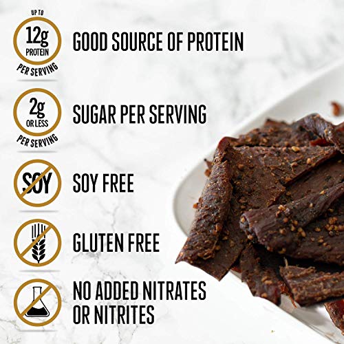 Perky Jerky Wagyu Beef, Sea Salt & Pepper, 2.2 Ounce (Pack of 8) - 200mg sodium - 12g Protein per serving - Low Fat - 100% US Sourced - Tender Texture