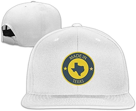 Made In Texas Solid Snapback Baseball Hat Cap One Size White