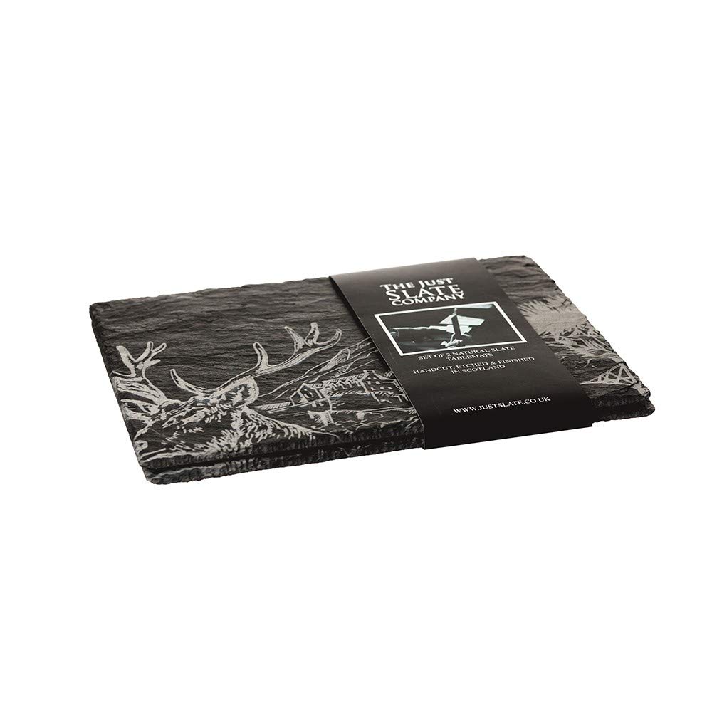 The Just Slate Company 2 Scotland Place Mats, Black