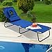 G Chaise Lounge Chair Outdoor Folding Bed Patio Beach Camping Recliner w/Hole for Face Pool Yard, Support 300 Lbs