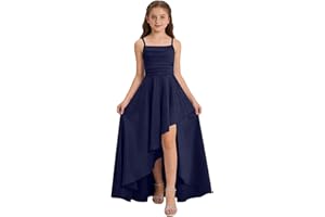Junior Bridesmaid Long Dresses Teen Girls a Line Dress Chiffon Formal Ruffles Skirt Skater School Recital Dress